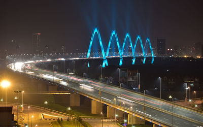 Illuminated city at night