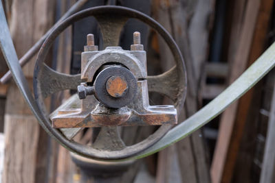 Close-up of rusty machine part