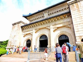 Group of people outside building