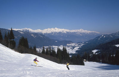 Austrian mountains covered with snow