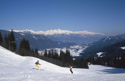 Austrian mountains covered with snow