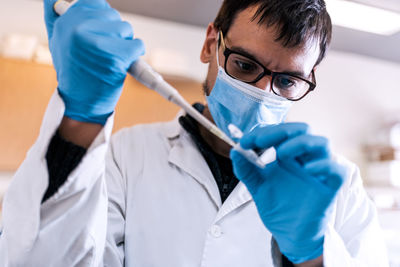 Male scientist working in laboratory