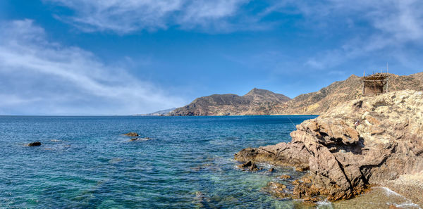 Charrana beach in nador city - morocco . perfect beach view, summer holiday and vacation design