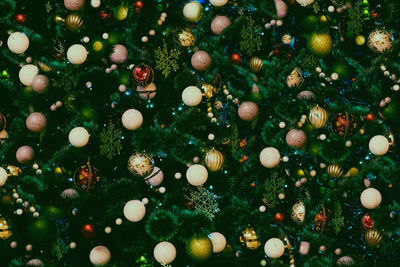 Full frame shot of christmas decorations