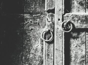 Close-up of rusty metal door