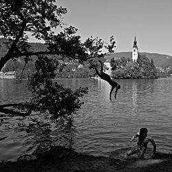 People standing in water