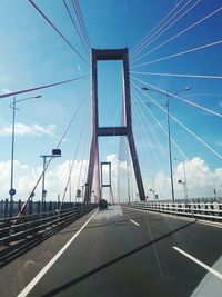 View of suspension bridge against sky