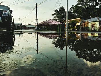 Reflection of built structures in water