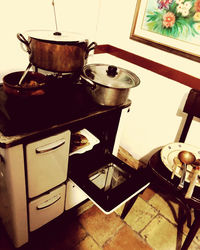 Coffee beans in kitchen at home