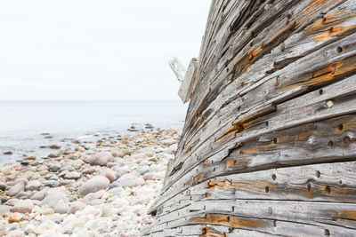 Old shipwreck on a beach