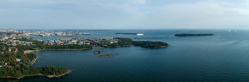 High angle view of sea against sky