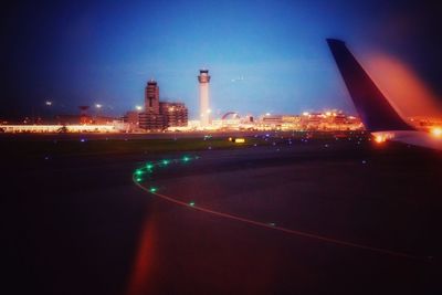 Illuminated city at night