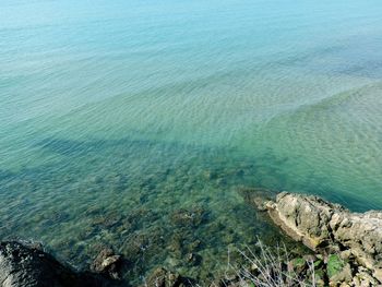 High angle view of sea shore