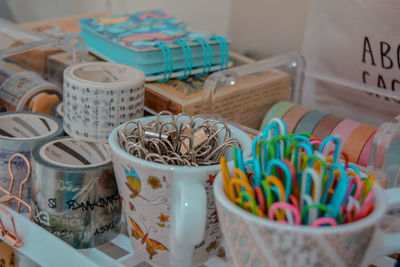 Close-up of candies on table