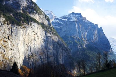 Panoramic view of rocky mountains against sky