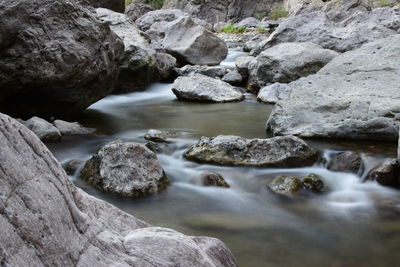 River flowing through rocks