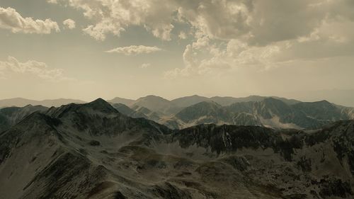 Panoramic view of mountains against sky