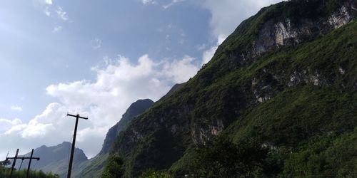 Low angle view of mountain against sky
