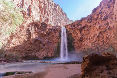 Scenic view of waterfall