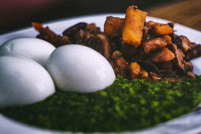 Close-up of bread in plate