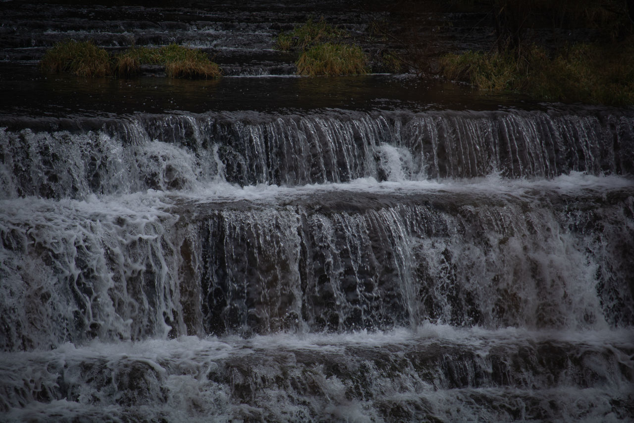 WATER FLOWING THROUGH ROCKS IN FOREST