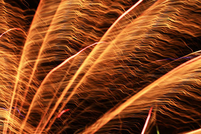 Low angle view of illuminated firework display at night