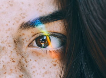 Close-up portrait of woman eye