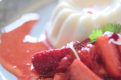 Close-up of strawberry in plate