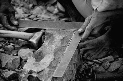 Close-up of hands at work