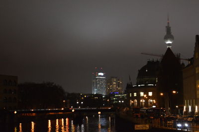 Illuminated city at night
