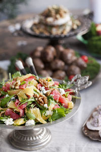 Fresh salad on table