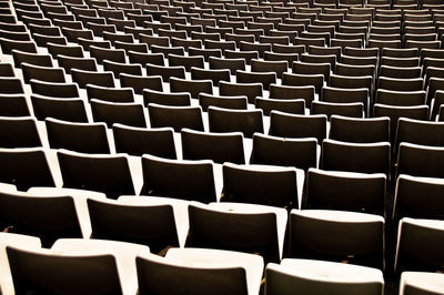 Full frame shot of empty chairs in stadium