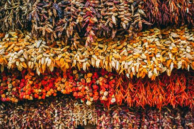 Full frame shot of dry vegetables in market