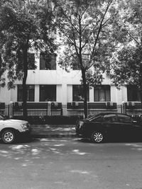 Cars parked on road