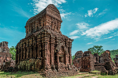 Low angle view of old temple