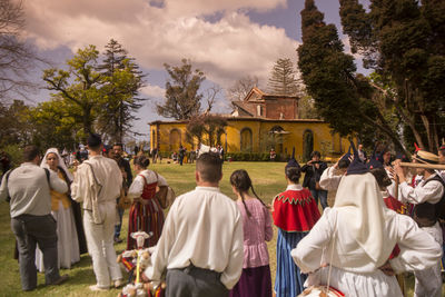 Group of people at temple