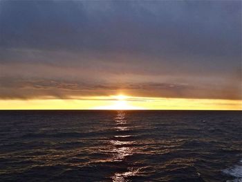 Scenic view of sea at sunset