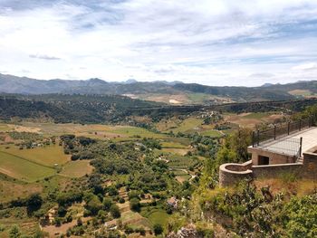 High angle view of landscape against sky