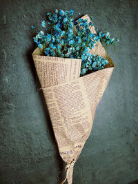 High angle view of paper flowers on table