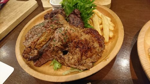 Close-up of food on cutting board