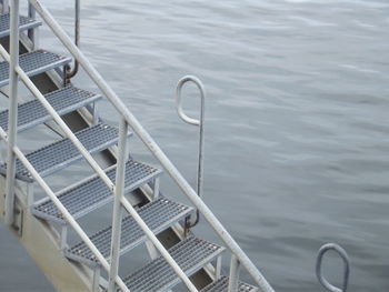 High angle view of boat in sea