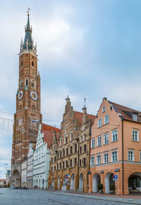 Low angle view of buildings against sky