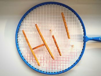 High angle view of food on table