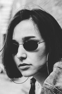 Close-up of woman wearing sunglasses