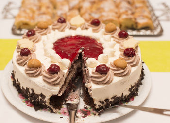 Close-up of cake on plate