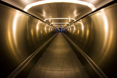 Interior of illuminated tunnel