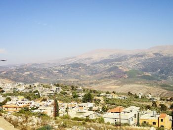 Scenic view of landscape against clear sky