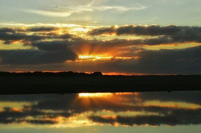 Sunset over lake