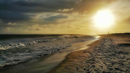 Scenic view of sea during sunset