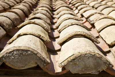 Close-up of house roof during sunny day